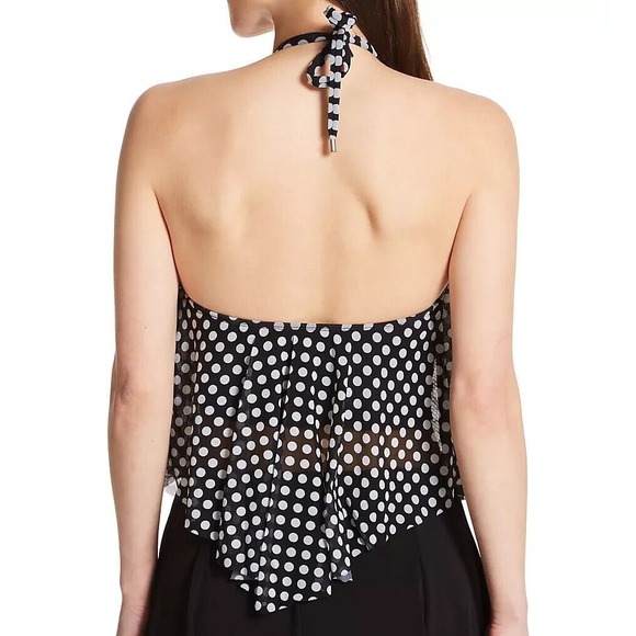 Women's Coco Reef Riviera Dot Mesh Tankini Swim Top Black Size 38DD NWT - Picture 5 of 6